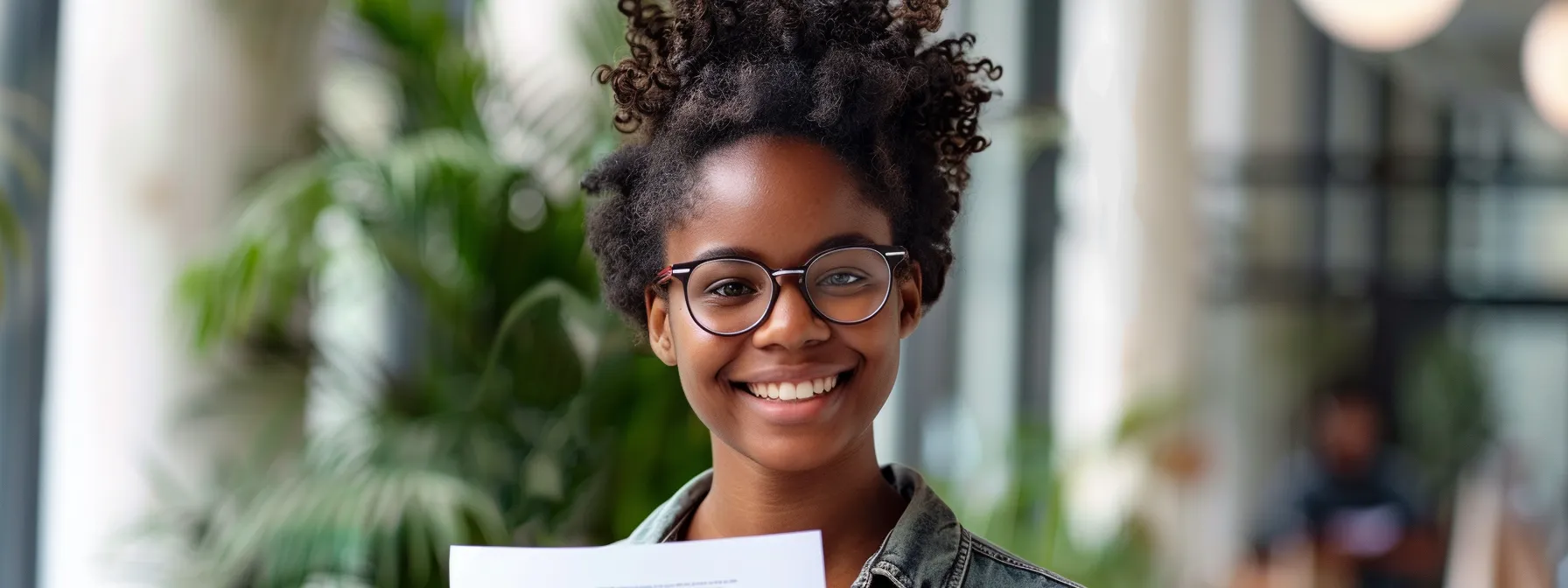 a person smiling confidently while holding a job offer letter, with their sealed criminal record in hand, symbolizing the newfound opportunities and freedom that come with sealing records in arizona.