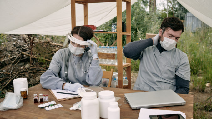 Exhausted Healthcare Workers