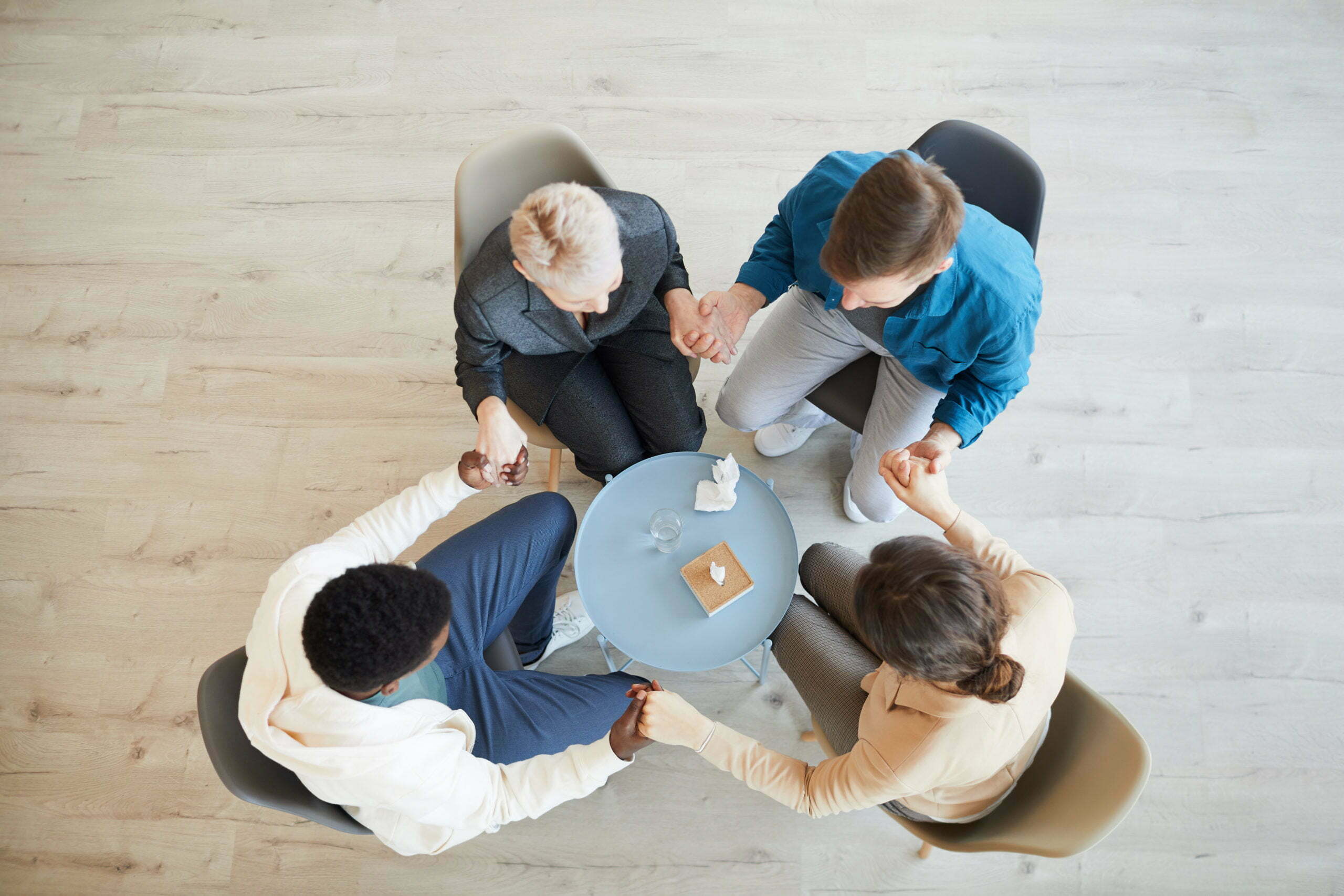 group on a table