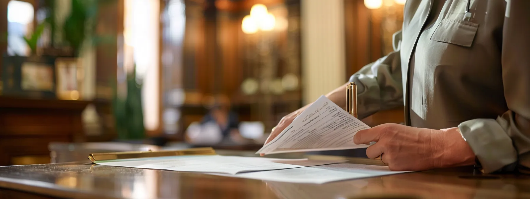 a person submitting a petition for record sealing in a courthouse office.
