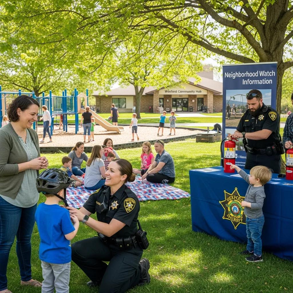 Wexford County Sheriff's deputies engaging with residents at a community policing event, fostering trust and collaboration