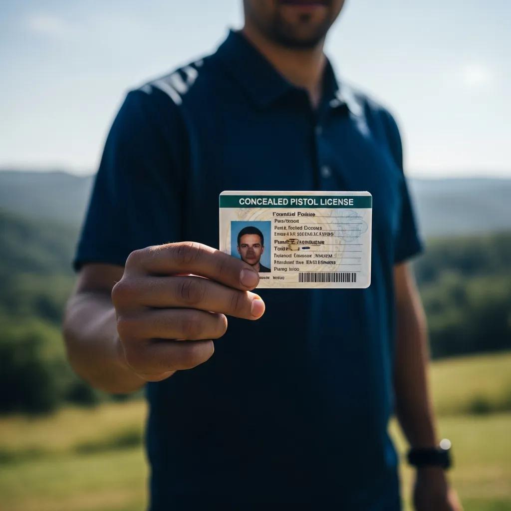 Person holding a concealed pistol license outdoors, symbolizing safety and empowerment